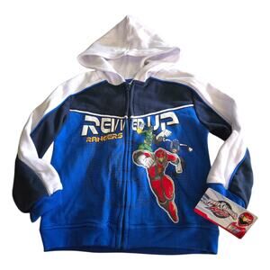 Vintage Power Rangers RPM Zip Up Hoodie Sweater SZ 4T Revved Up Rangers MMPR NOS